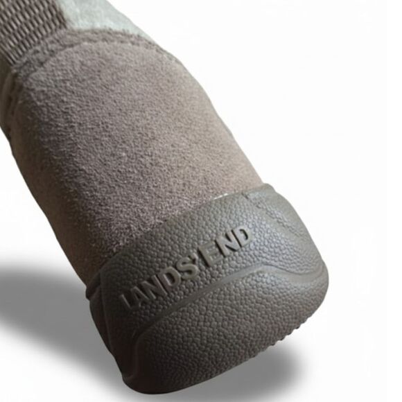 Lands’ End 11B All Weather Suede Zip Moc Shoes Beige Insulated Comfort Casual - Picture 8 of 11